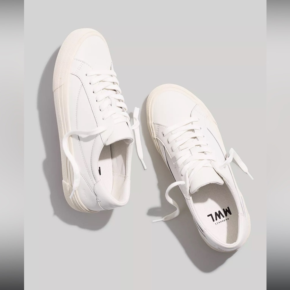 Madewell Classic White Lace-Up Sneakers